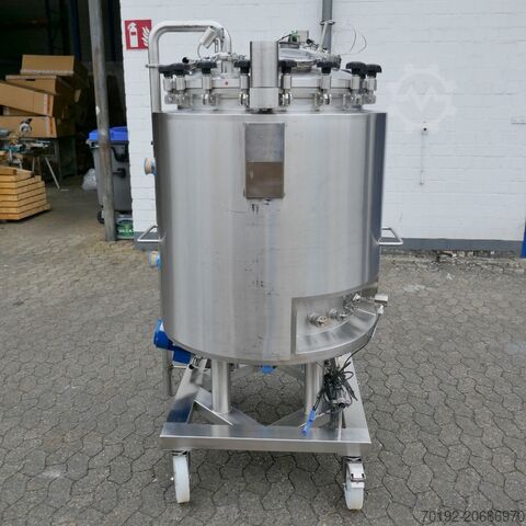 620-liter mobile, heatable/coolable pharmaceutical pressure vessel made of V4A stainless steel, with Hinke 9884