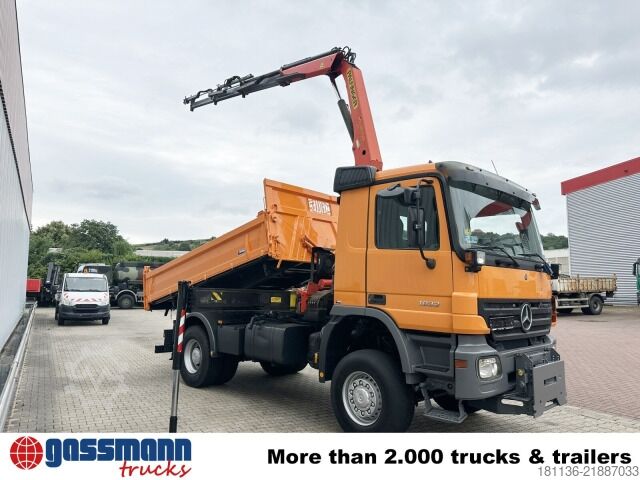Tipper truck Mercedes-Benz Actros 1832 AK 4x4, Winterdienstaustattung, Kran