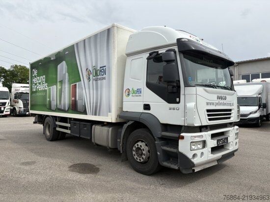 Box truck IVECO STRALIS AD,KOFFER MIT SCHIEBETüR, LBW AUTOMATIK, E5