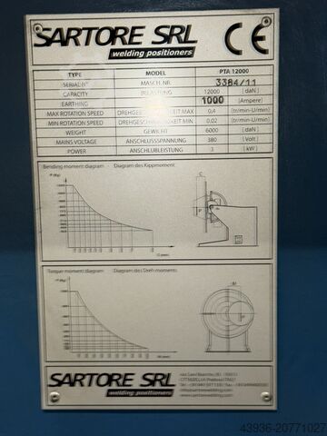 Schweißmanipulator SARTORE - PTA 12000 M Sartore PTA 12000