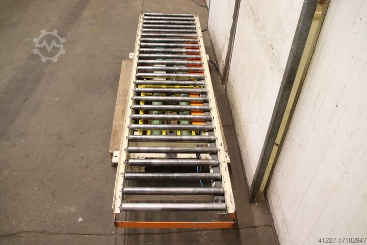 Scissor lift table with roller conveyor unbekannt Traglast 1000 kg  2400 x 760 mm