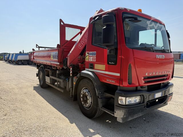 Tipper truck Iveco Eurocargo 180E28 Kipper Kran FASSI