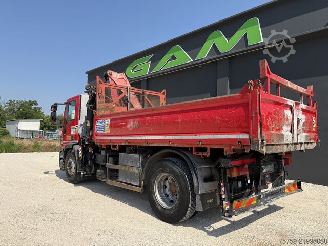 Tipper truck Iveco Eurocargo 180E28 Kipper Kran FASSI