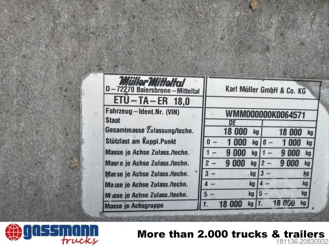 Tieflader Anhänger Müller-Mitteltal Müller ETUE-TA- 18,0 to