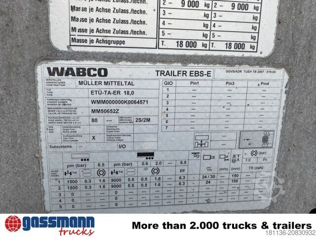 Tieflader Anhänger Müller-Mitteltal Müller ETUE-TA- 18,0 to