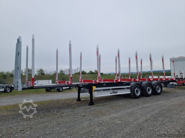 Log semitrailer Fliegl 3-Achs Holzrungensattel SDS 390 L=13,5m