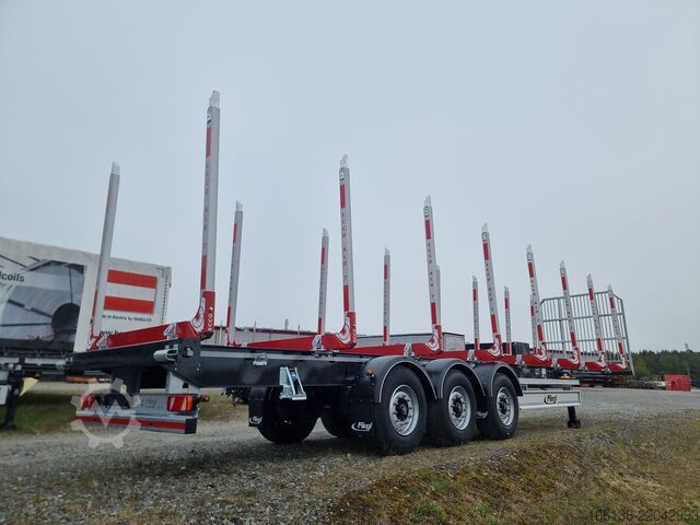 Log semitrailer Fliegl 3-Achs Holzrungensattel SDS 390 L=13,5m