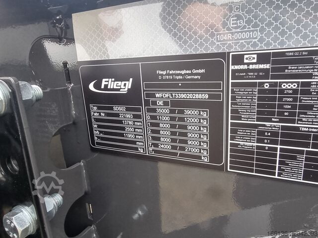 Log semitrailer Fliegl 3-Achs Holzrungensattel SDS 390 L=13,5m