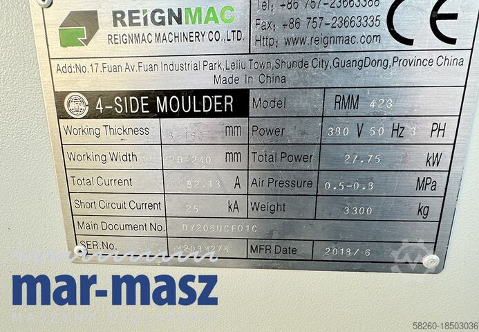 Four Side Planer REIGNMAC RMM423 