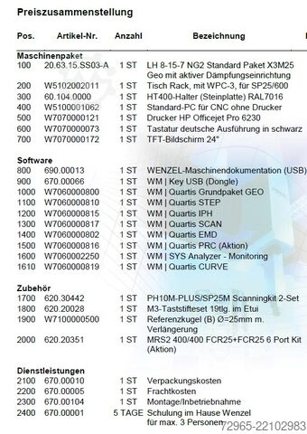 Wenzel LH87 3D coordinate measuring machine Wenzel LH87