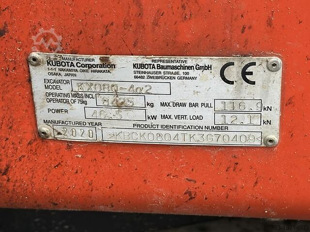 Midibagger Kubota KX080-4A2