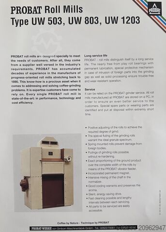 Industrial roasted coffee grinder probat UW803