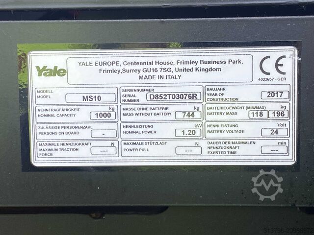 Manual stacker Yale MS10