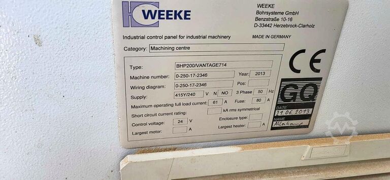 Machining center Weeke BHP 200 Vantage 714