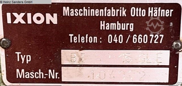 Säulenbohrmaschine IXION BT 15 GL E