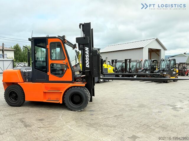 Four-wheel forklift DOOSAN 70 / DUPLEX / FORK 2500MM / POSITIONER