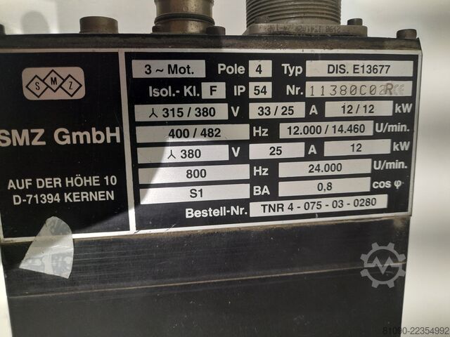 HOMAG spindle motor SMZ 4-075-03-0280 SMZ 4-075-03-0280 - DIS.E13677