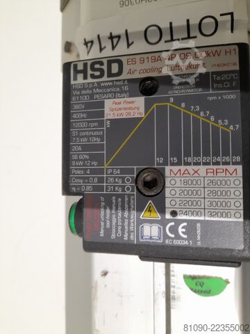 BIESSE ELECTROSPINDLE 7.5KW HSD H6392H0306 - ES919