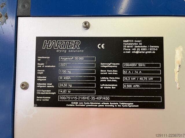 Trocknungsanlage Harter / Bannik Airgenex 20000 / TS 1800-5