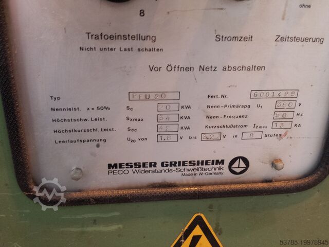 Punktschweissmaschine Messer Griesheim PFU 20