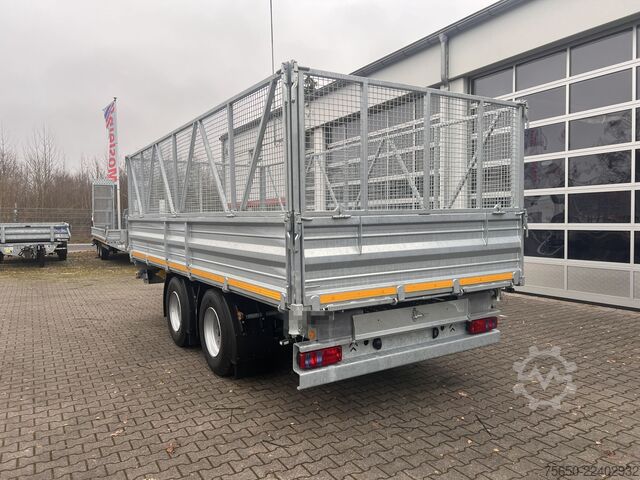 Tipper trailer Möslein TTD 19 AB  19 t Tandemkipper Tieflader, BreitbereifungGitteraufsatz