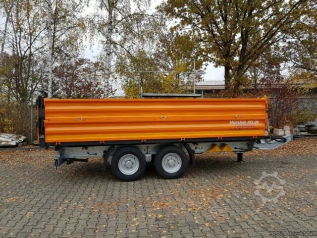 Tipper trailer Möslein TTD11- BA Orange  neuer Tandem 3- Seitenkipper Tiefladermit Bordwand- Aufsatz-- Neufahrzeug --