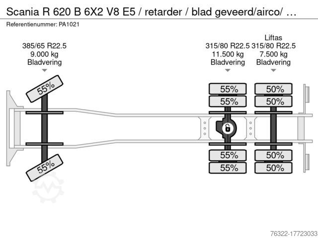 Cable system Scania R 620 B 6X2 V8  E5  / retarder / blad geveerd/a...