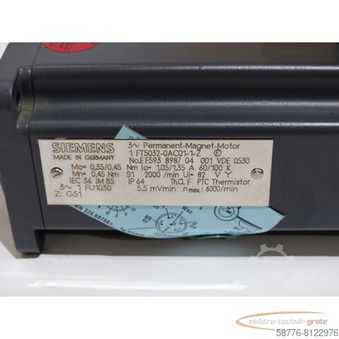 Control unit Siemens 1FT5032-0AC01-1-Z SN:EF593898704001 !