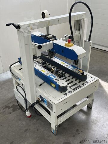 Automatische Verpackungsmaschine, Verschließer; Kartonklebemaschine, Karton Klebeautomat, Halbautoma SIAT / BRÜNINGHAUS XL-35-94 / P