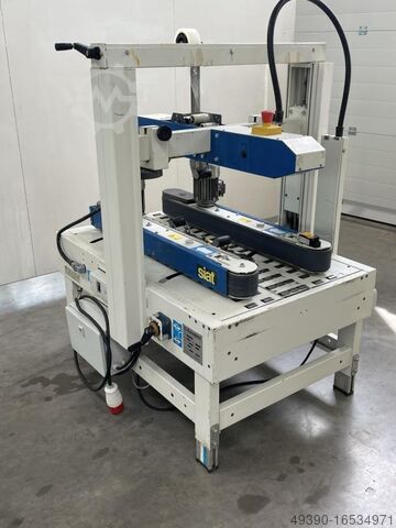 Automatische Verpackungsmaschine, Verschließer; Kartonklebemaschine, Karton Klebeautomat, Halbautoma SIAT / BRÜNINGHAUS XL-35-94 / P