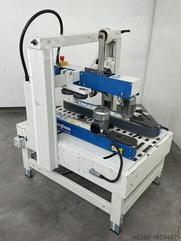 Automatische Verpackungsmaschine, Verschließer; Kartonklebemaschine, Karton Klebeautomat, Halbautoma SIAT / BRÜNINGHAUS XL-35-94 / P