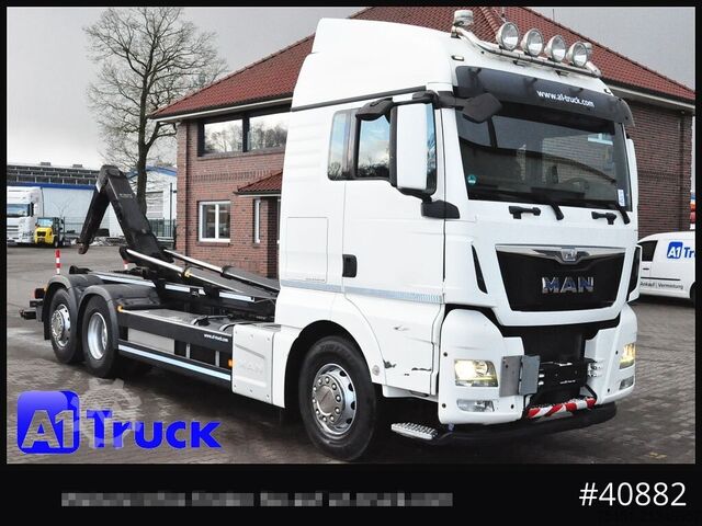 Roll-off tipper truck MAN TGX 26,400 BL Meiller Funk, Lenkachse,