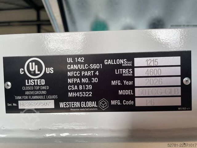 Lagermittel Western Global - 40TCG - 4.500 Liter fuel Tank - DPX-31004