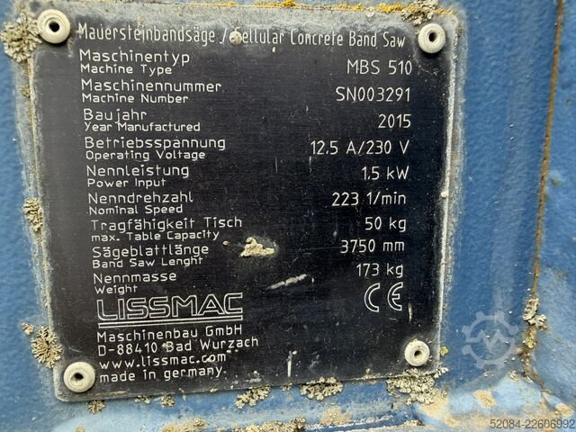 Lissmac Mauerbandsäge Lissmac MBS-510