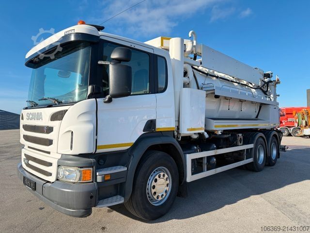 Vacuum tank truck SCANIA P360 6x4 Hvidtved Larsen Flexline 312 Euro 6