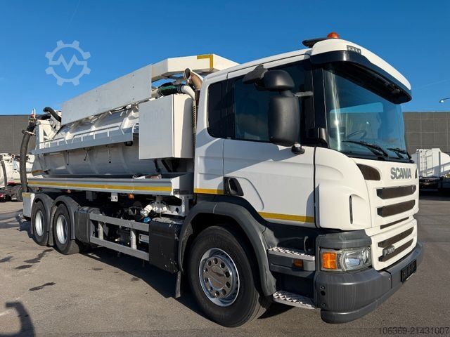 Vacuum tank truck SCANIA P360 6x4 Hvidtved Larsen Flexline 312 Euro 6