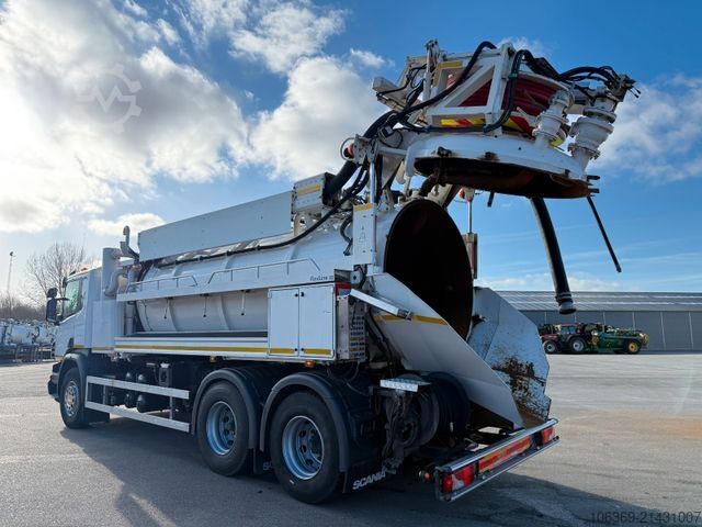 Vacuum tank truck SCANIA P360 6x4 Hvidtved Larsen Flexline 312 Euro 6