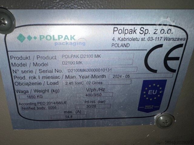 Filling line / packaging machine Polpak D2100 MK