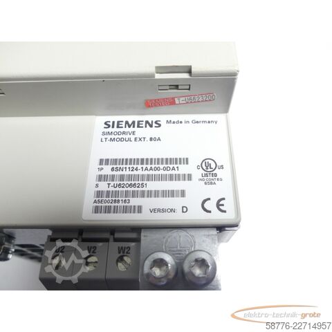 Component Siemens SIMODRIVE 6SN1124-1AA00-0DA1 LT-Modul SN: T-U62066251 Version: D