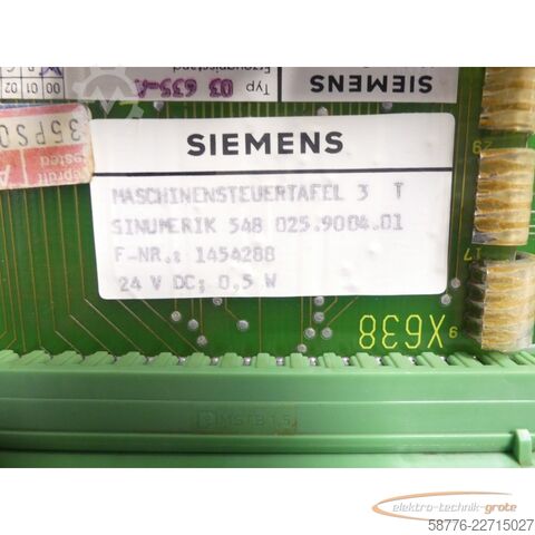 Component Siemens SINUMERIK 6FX1118-8AD01 / 548 025.9004.01 Maschinensteuertafel 3 T