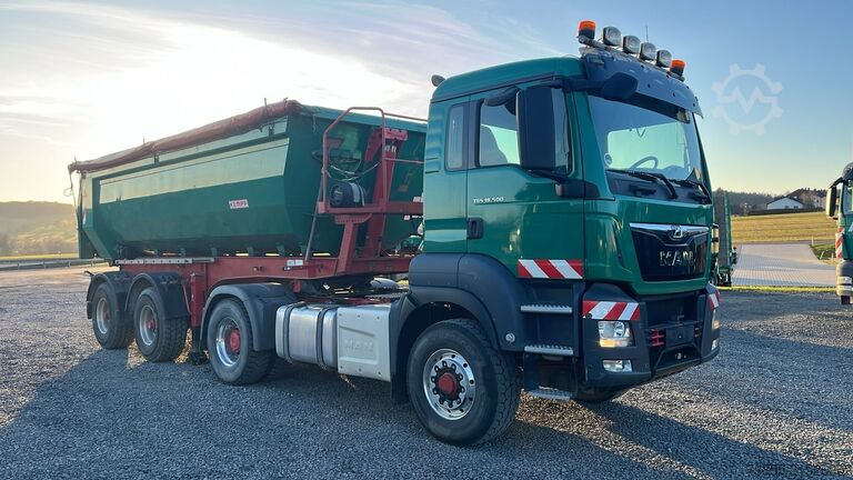 Kipper MAN TGS 18.500 4x4H BLS with 2010 Kempf SKM 31/2 SR tipper semi-trailer