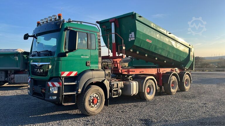 Kipper MAN TGS 18.500 4x4H BLS with 2010 Kempf SKM 31/2 SR tipper semi-trailer