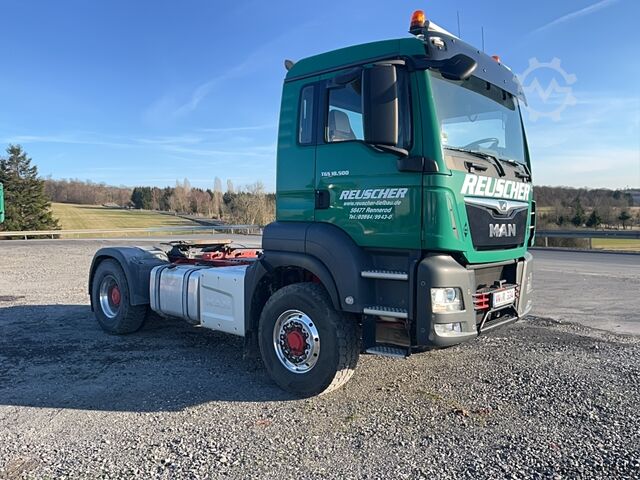Kipper MAN TGS 18.500 4x4H BLS with 2010 Kempf SKM 31/2 SR tipper semi-trailer