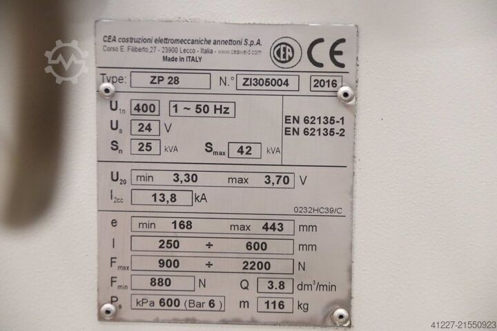 Spot welding machine 25 kVA CEA ZP 28