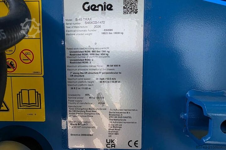 Teleskopbühne Genie S45XC Trax Valid inspection, *Guarantee! Diesel, 4