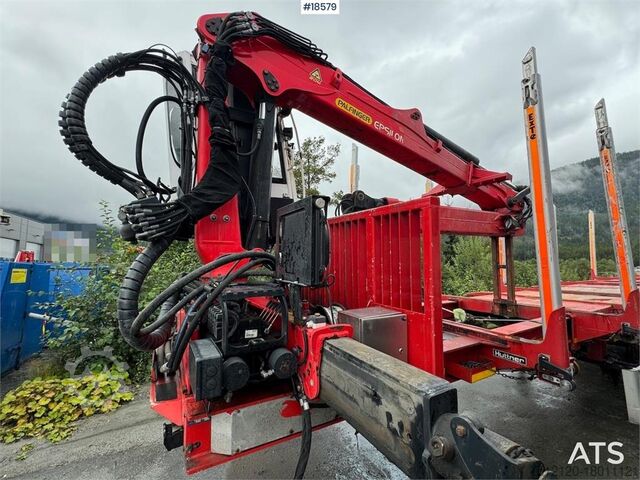 Huttner Timber trailer w/ 17 t/m Epsilon crane and extensi Huttner Timber trailer w/ 17 t/m Epsilon crane and extensi