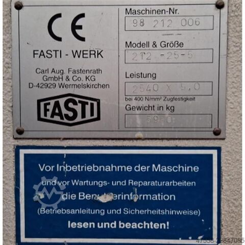 Schwenkbiegemaschine - hydraulisch FASTI 212-25-5