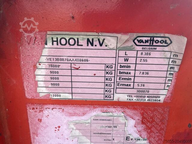 Container transport Van Hool Tankcontainerchassis 20 FT Chassis / Discbrakes...