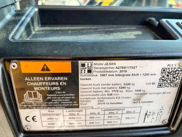 Forklift Hyster J2.5 XN 2500 kg E- heftruck