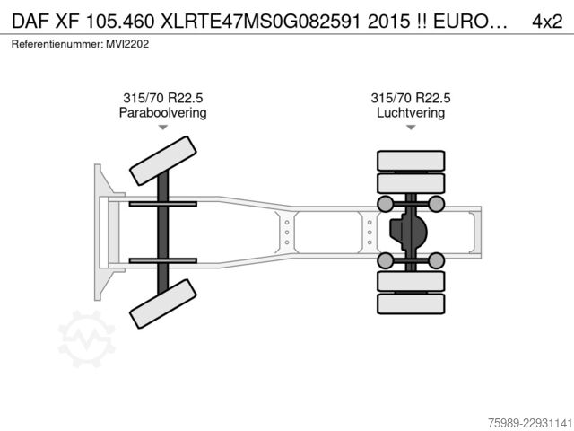 Standard-SZM DAF XF 105.460 XLRTE47MS0G082591  2015 !! EURO 5 ma...